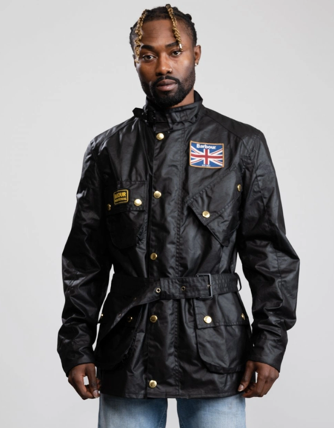 Union Jack International Mens Wax Jacket - Black, 9 of 8