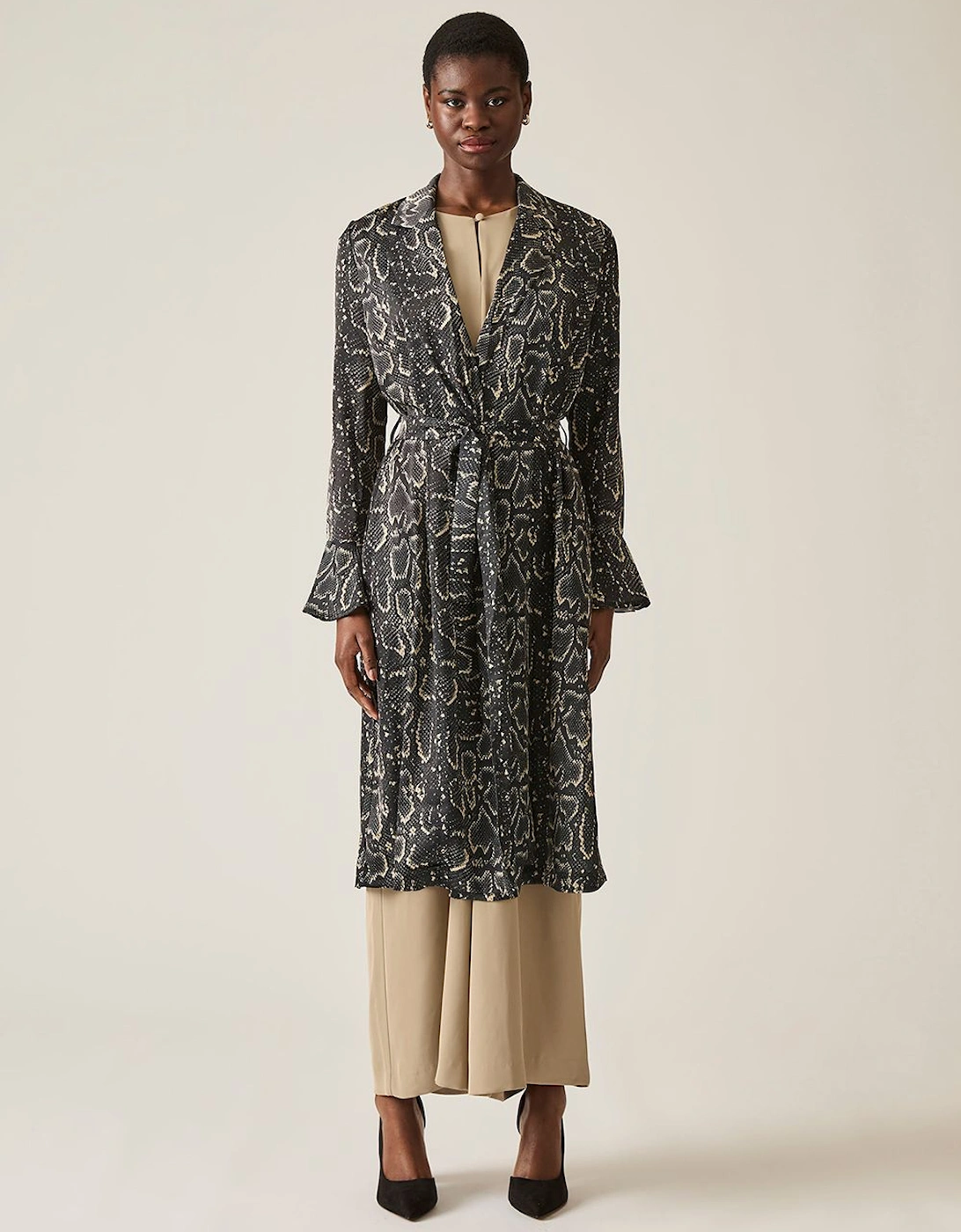 Snake Beige-Black Wrap Dress, 2 of 1