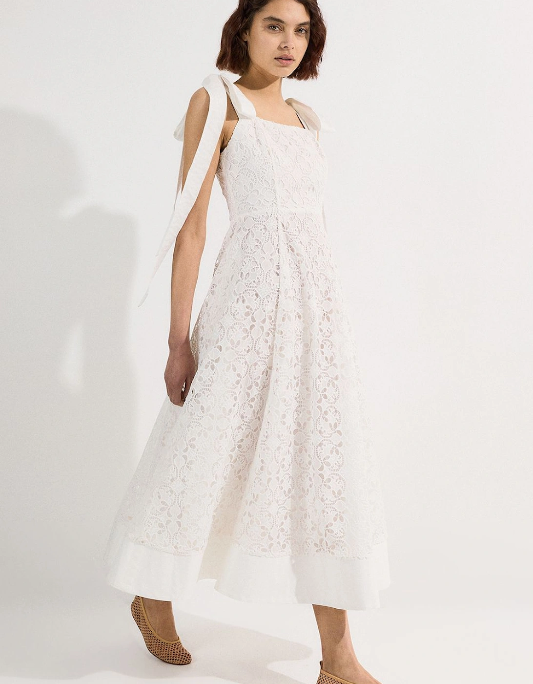 Cutwork Embroidery Woven Midi Prom Dress, 2 of 1