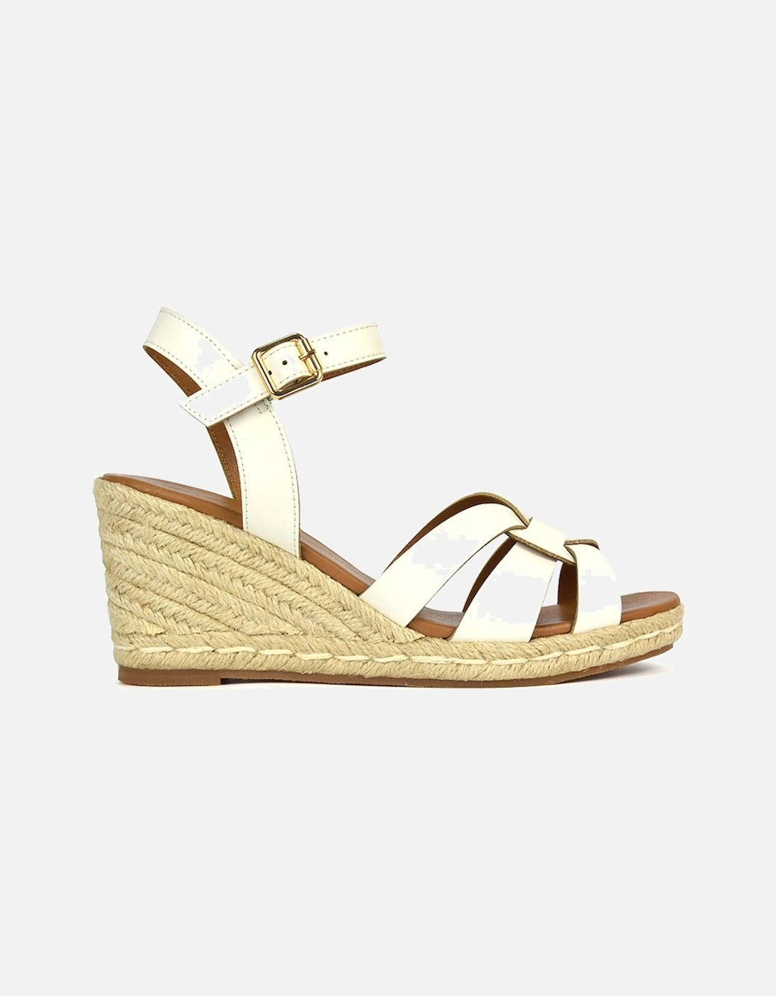 'Aisling' Strappy Espadrille Mid Heel Sandal Wedges, 2 of 1