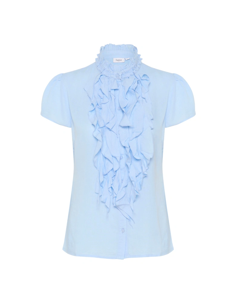 Elli Short Sleeve Ruffles Blouse