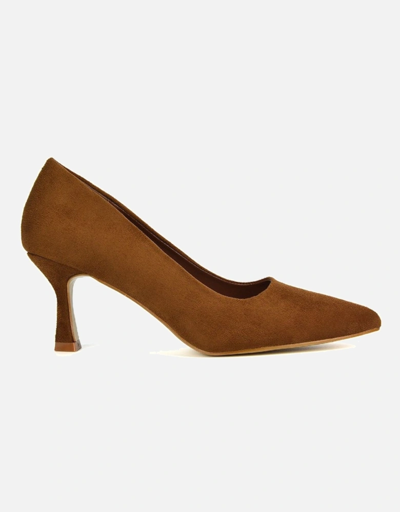 'Lisa' Slip On Pointed Toe Court Shoe Pumps With Stiletto Mid Heel