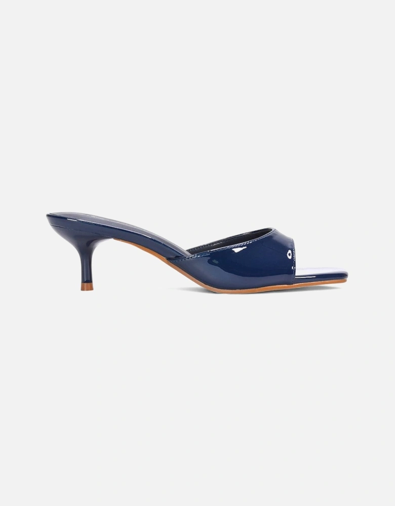 'Jane' Square Toe Kitten Heel Slip On Heeled Sandal Mules