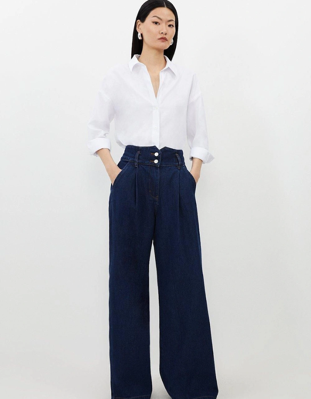 Denim Wide Leg Trousers, 2 of 1