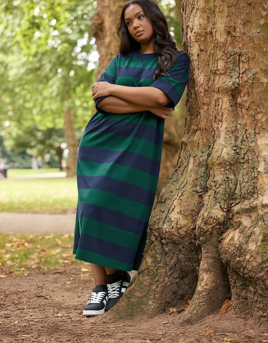 Stripe Heavyweight Throw On Dress, 2 of 1