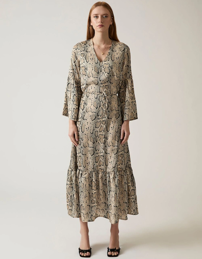 Midi Snake Brown Dress