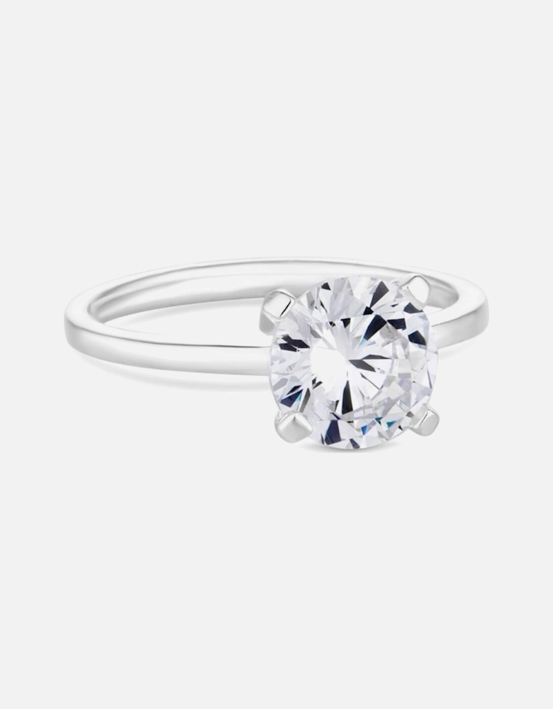 Sterling Silver 925 with Cubic Zirconia Solitaire Ring