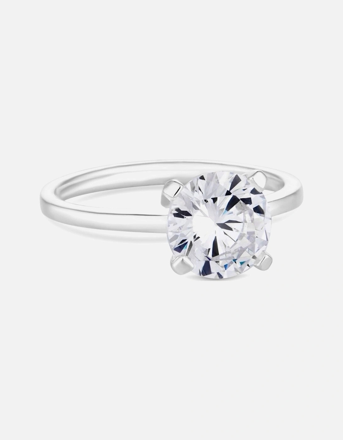 Sterling Silver 925 with Cubic Zirconia Solitaire Ring, 2 of 1