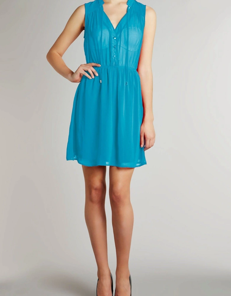 Effortless Button-Front Sheer Dress