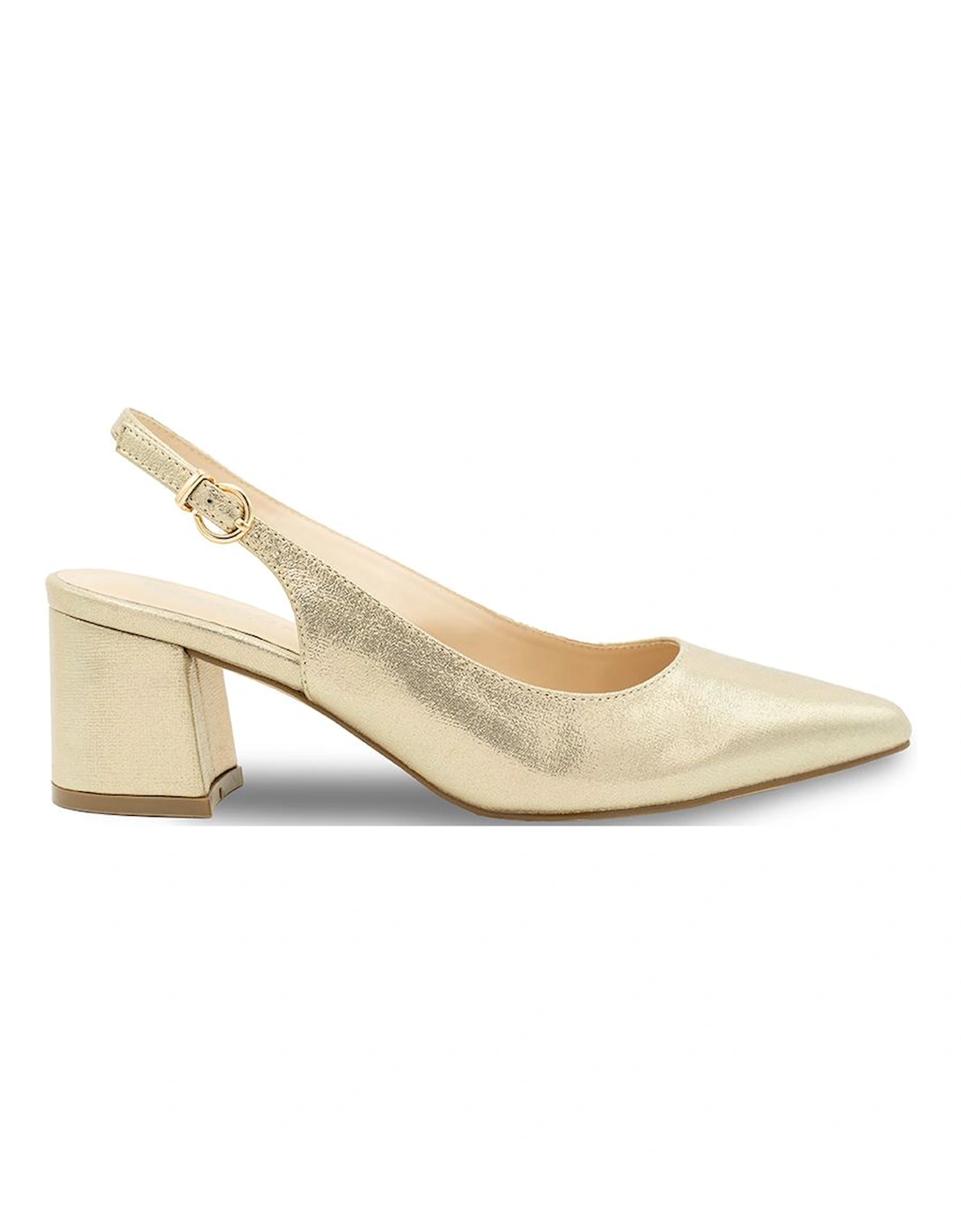 Shimmer 'Imelda' Mid Heel Block Heel Sling Back Court Shoes, 2 of 1