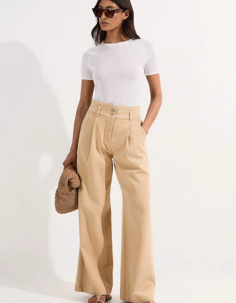 Denim Wide Leg Trousers
