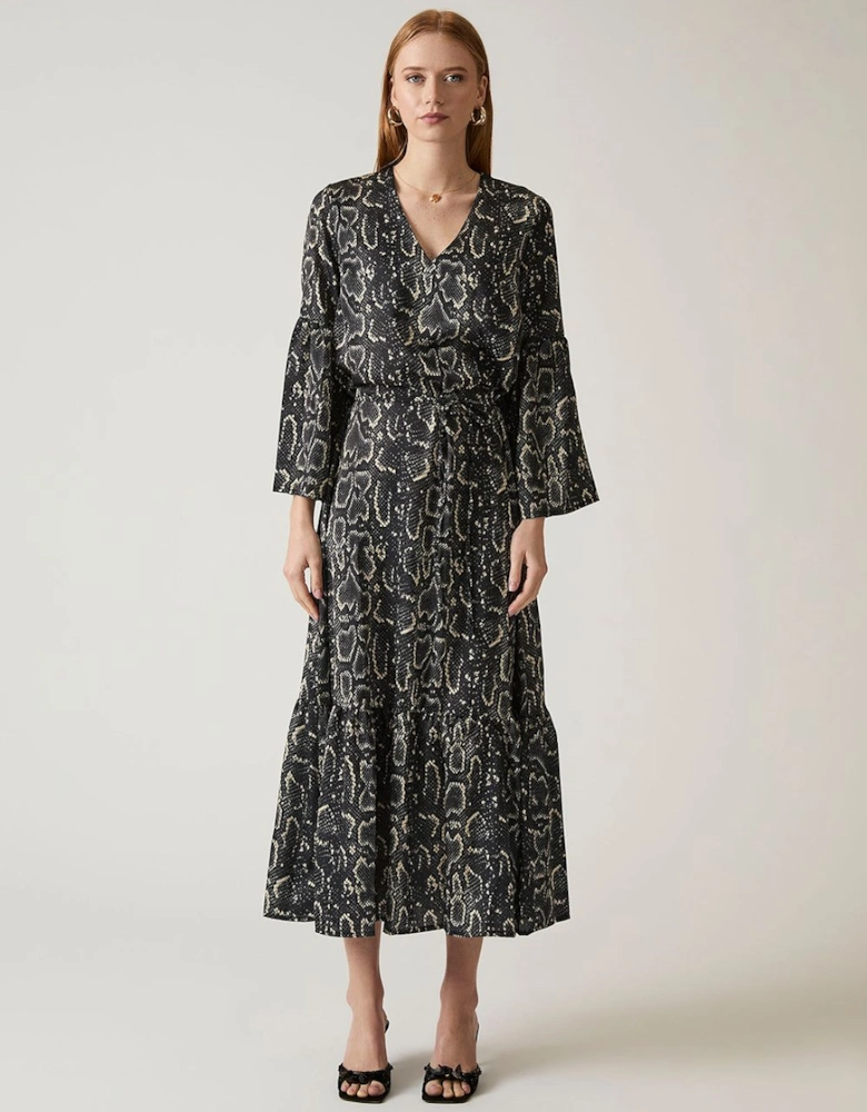 Midi Snake Black Dress
