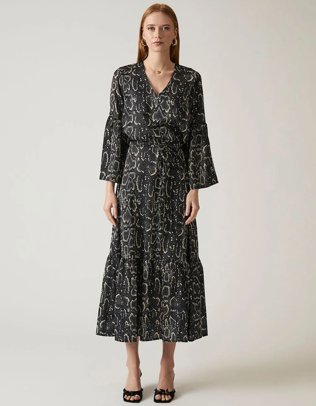 Midi Snake Black Dress, 2 of 1