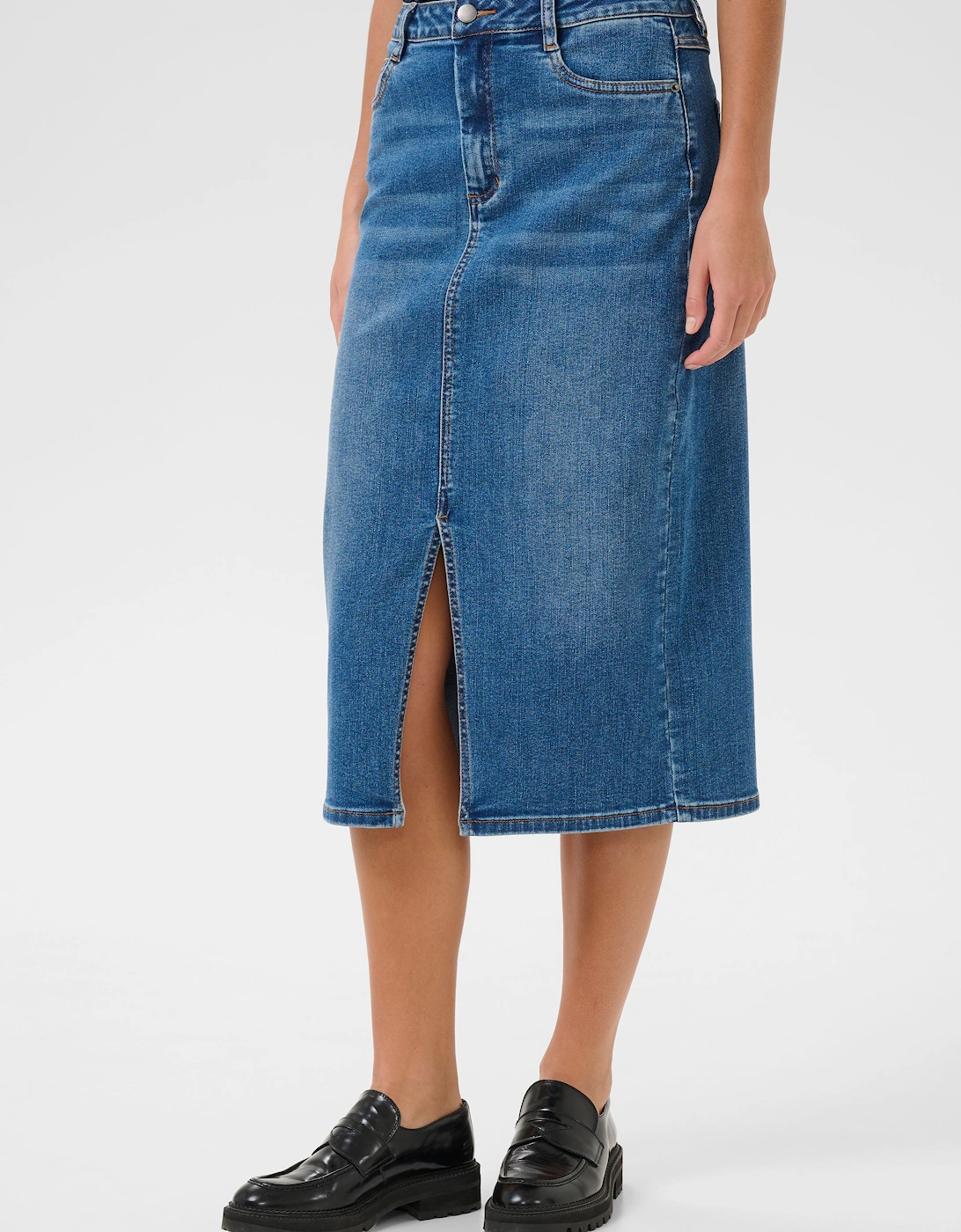 KAsinem Denim High Waist Midi Skirt Plain, 2 of 1