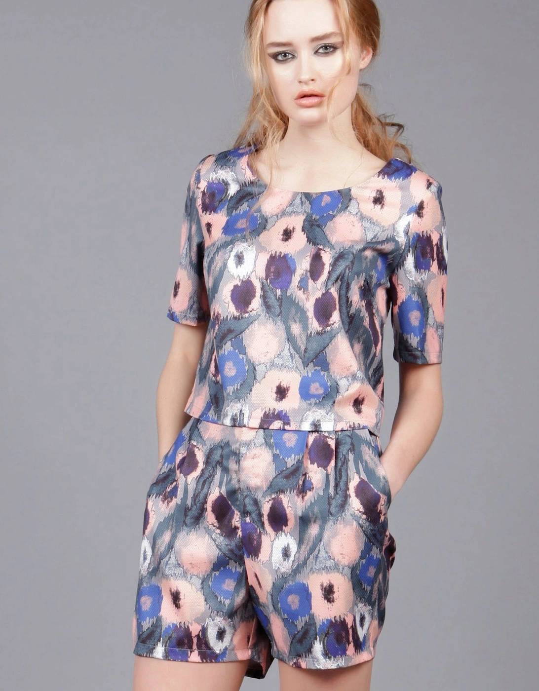Pastel Floral Print Short Sleeve Top, 2 of 1