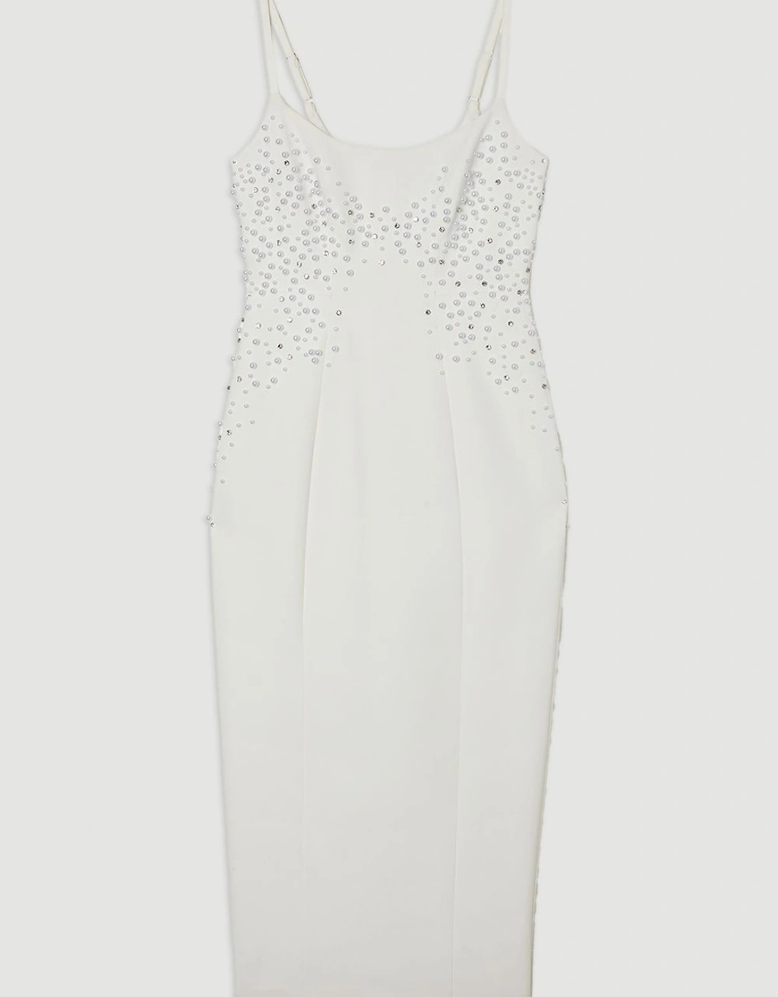 Petite Pearl And Diamante Embellished Tailored Pencil Dress, 2 of 1