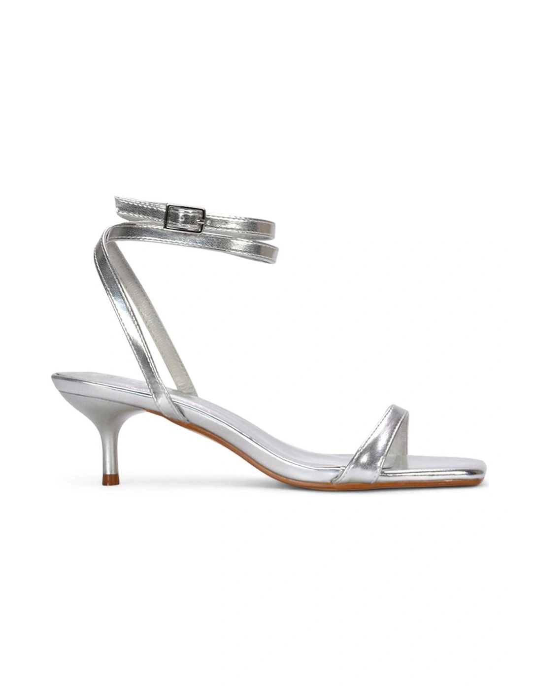 'Nikita' Strappy Low Kitten Heel Sandal Shoes, 2 of 1