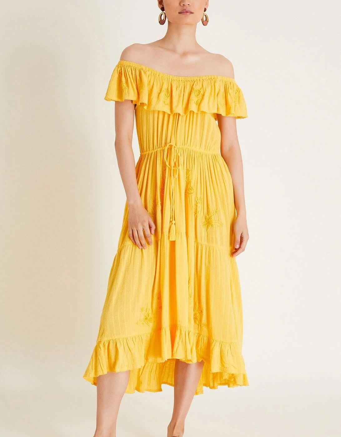 Avani Bardot Ruffle Dress Yellow, 2 of 1