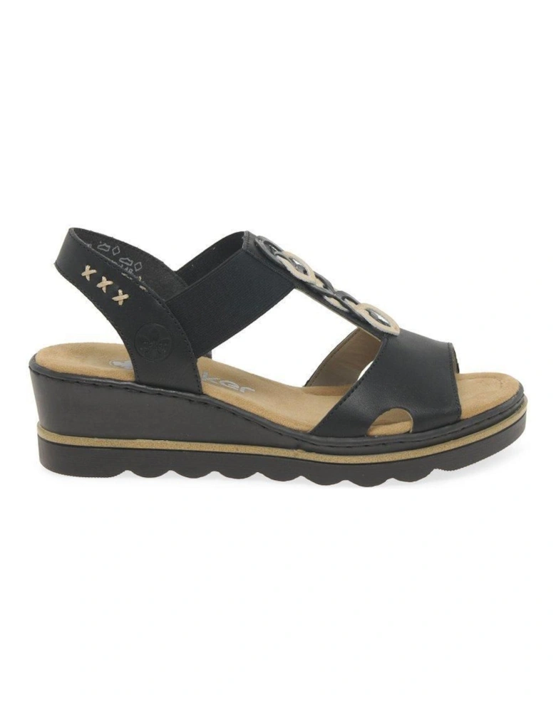 'Medal' Wedge Heel Sandals