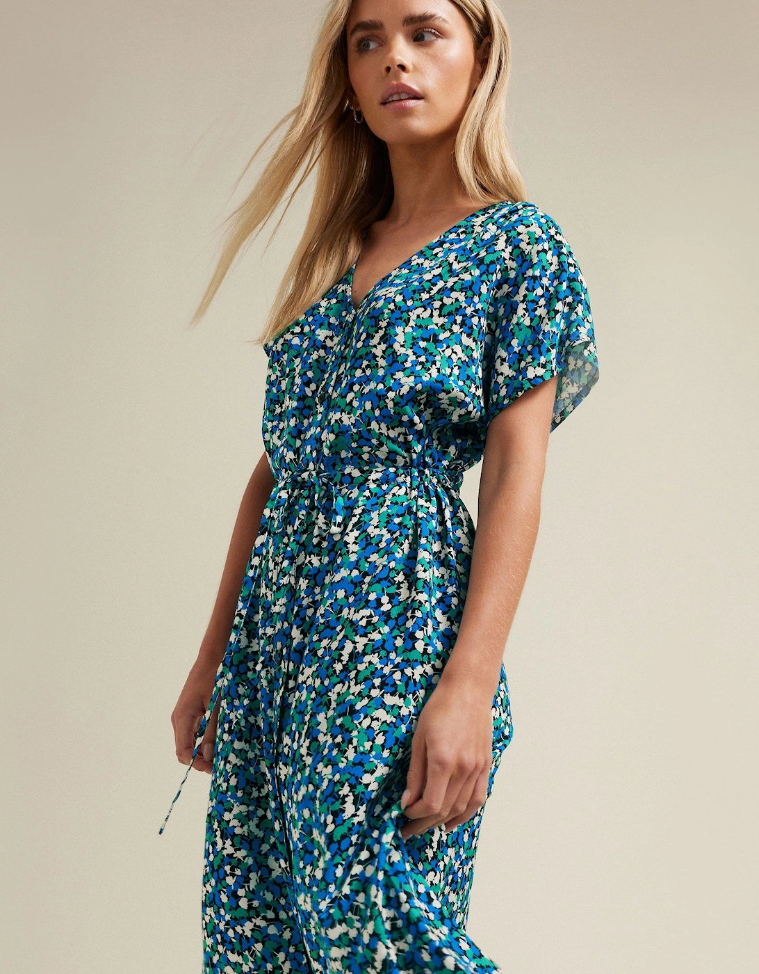 Petite Floral Belted Midi Dress, 2 of 1