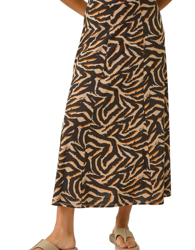 Abstract Animal Print A-Line Skirt