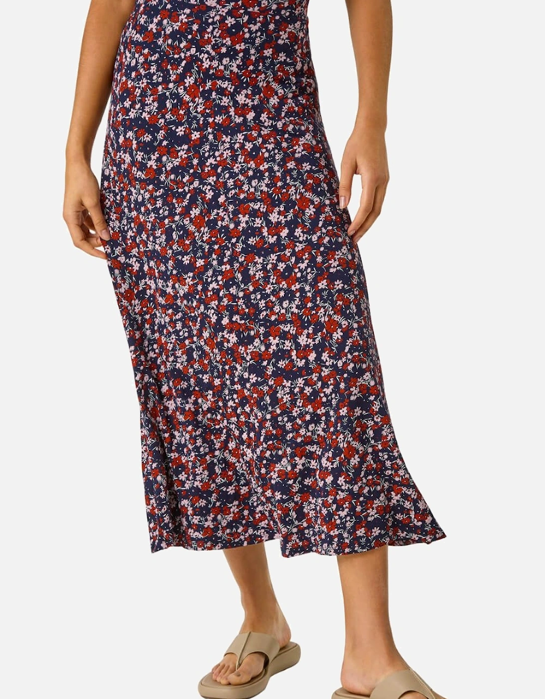 Ditsy Floral Stretch Midi Skirt, 2 of 1