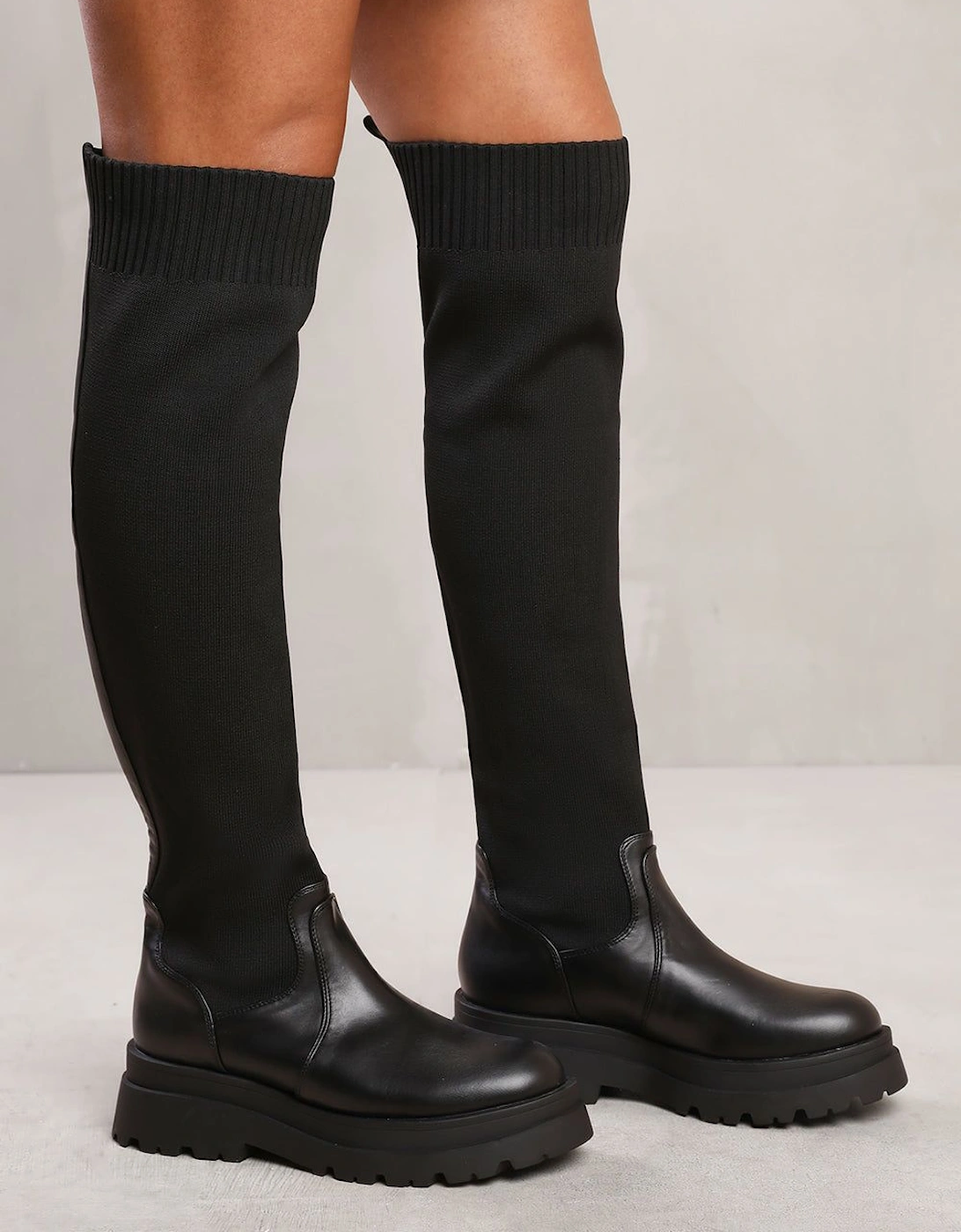 'Nancie' Knee High Knitted Sock Boot, 2 of 1