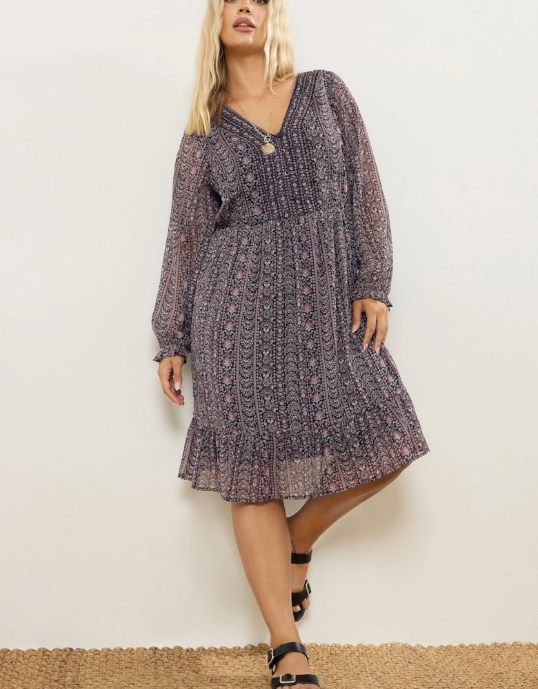 Floral Paisley Smock Mini Dress