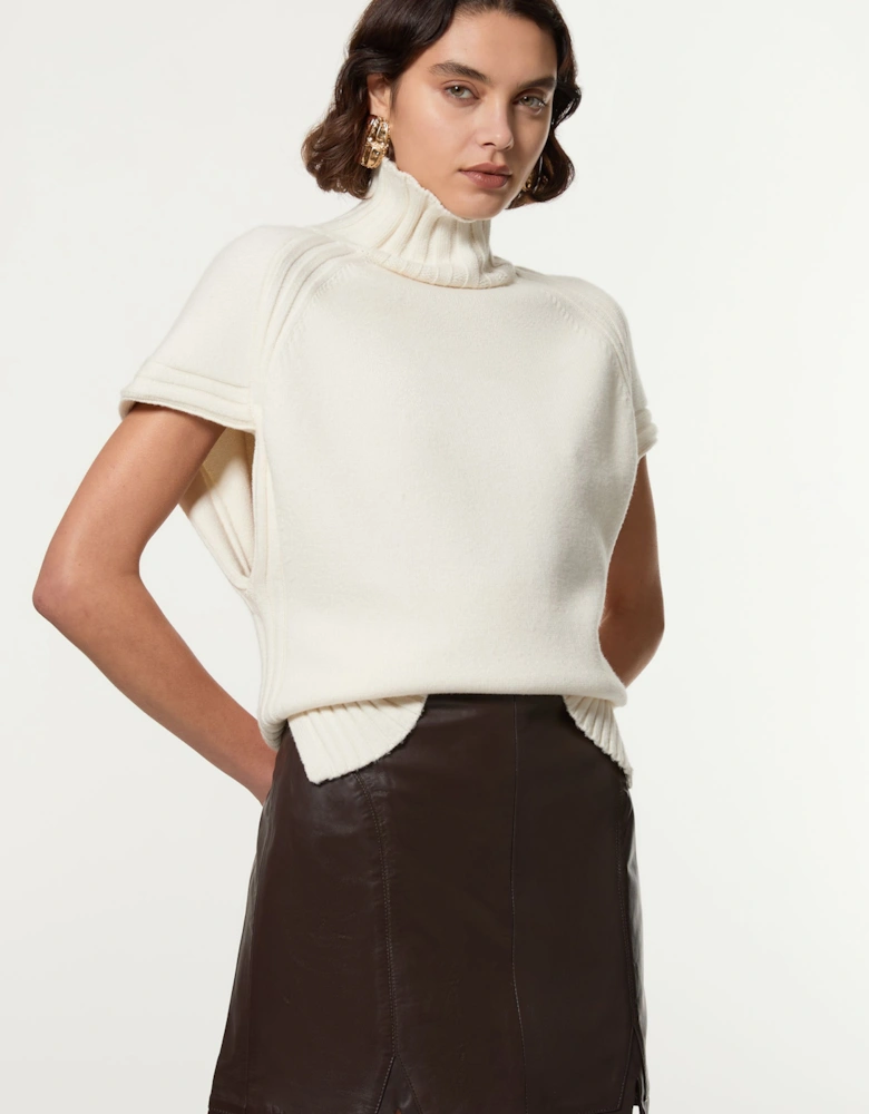 Leather Seam Detail Mini Skirt