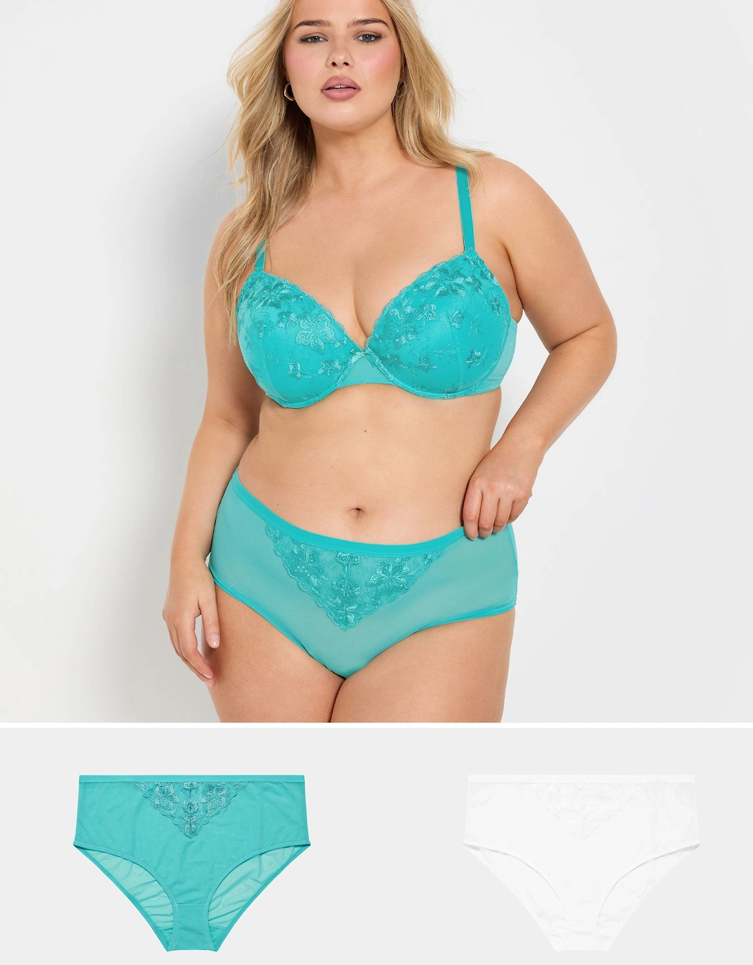 2 Pack Lace Embroidered Full Briefs, 2 of 1