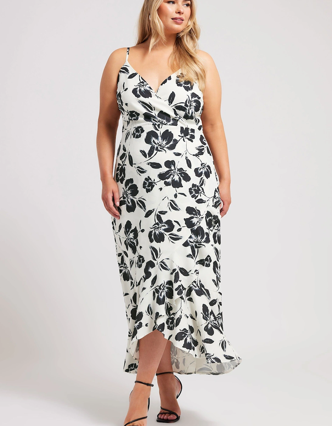 Floral Print Ruffle Wrap Dress, 2 of 1