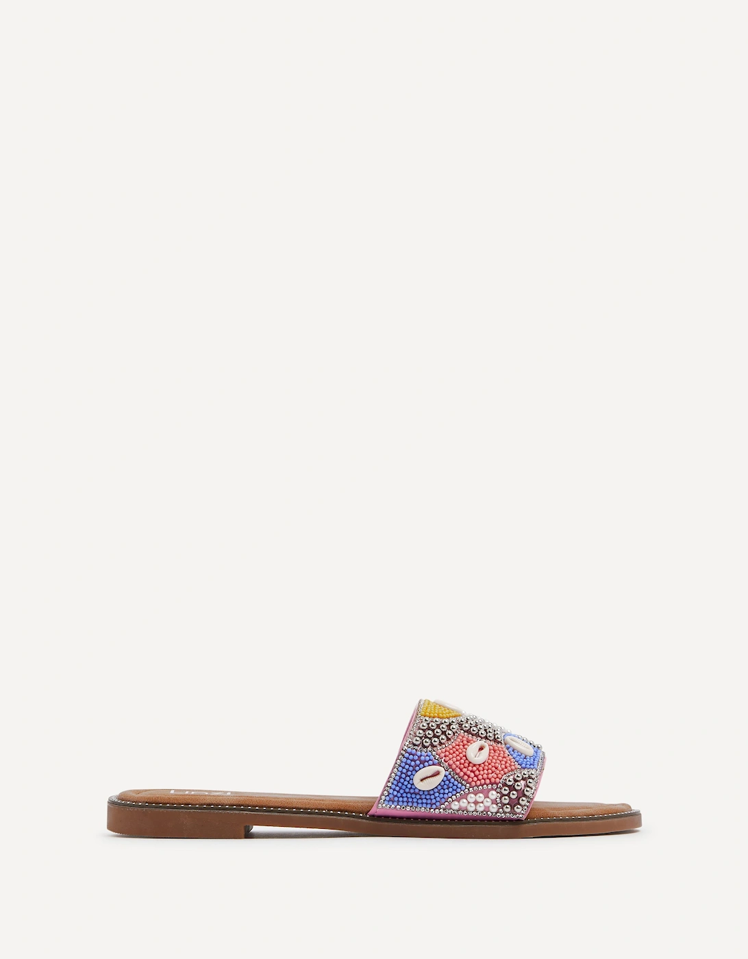 Seanna Blue & Coral Embellished Shell Slider, 2 of 1