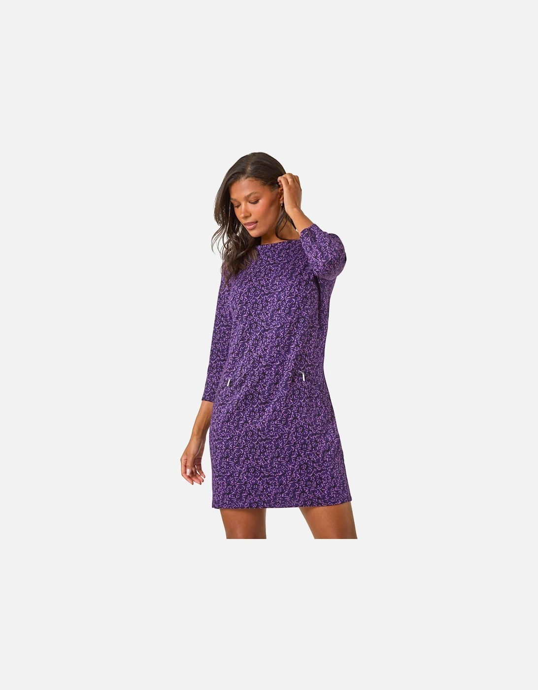 Leaf Print Zip Pocket Detail Dress, 2 of 1