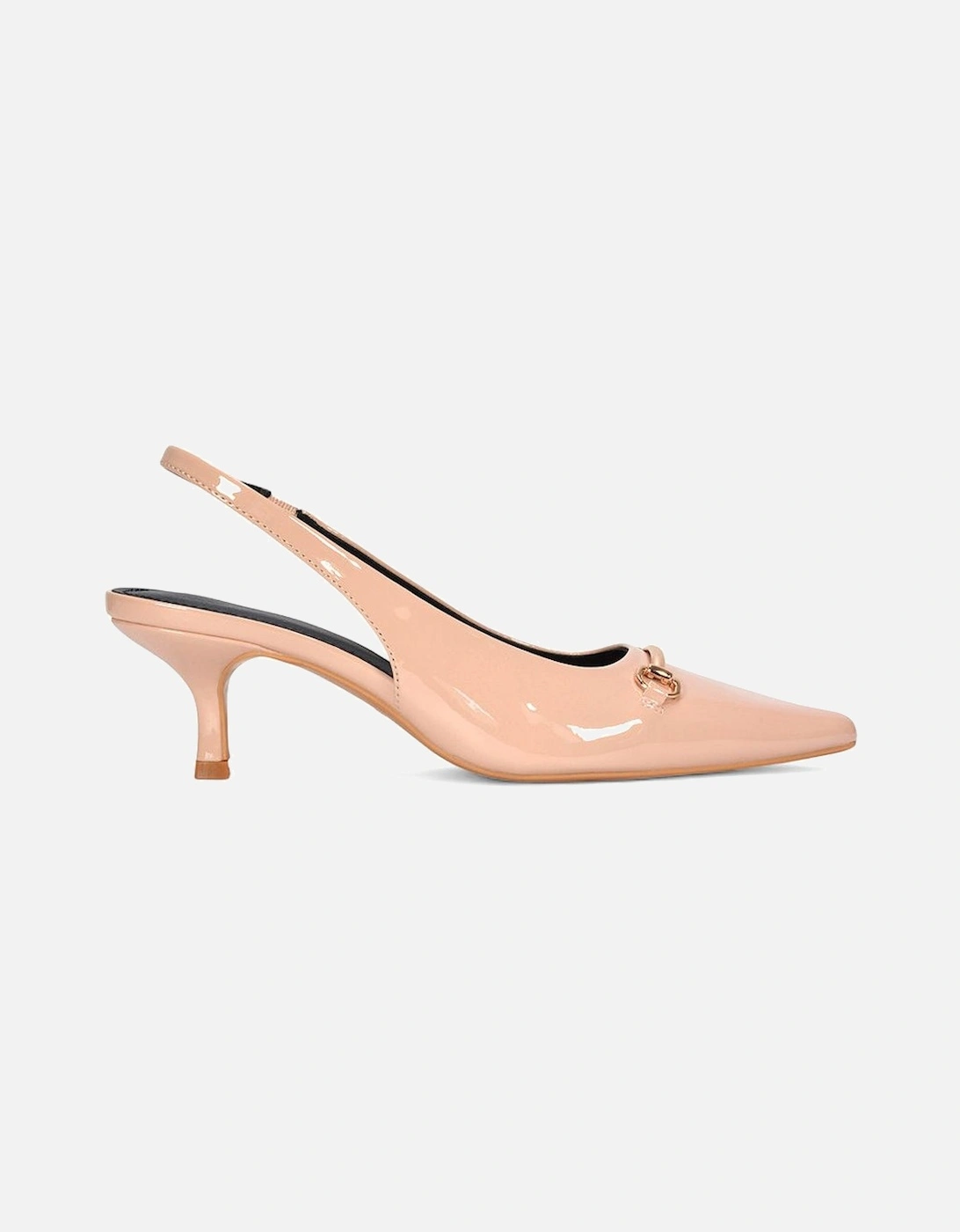 'Jane' Pointed Toe Slingback Mid Kitten Heels with Buckle, 2 of 1