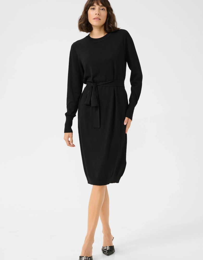 KAlizza Belted Knee Length Knit Dress