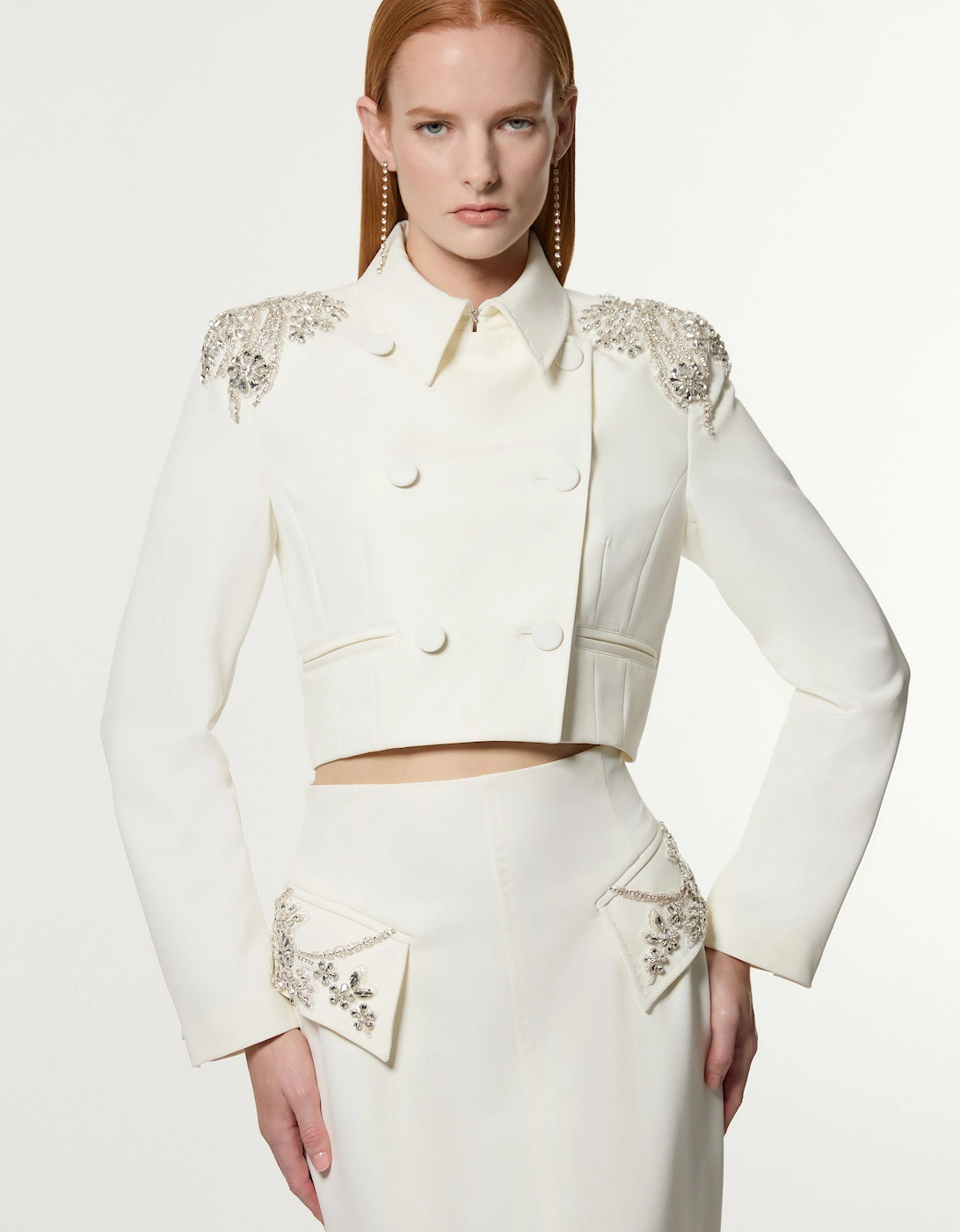 Crystal Embellished Tailored Double Breast Jacket, 2 of 1