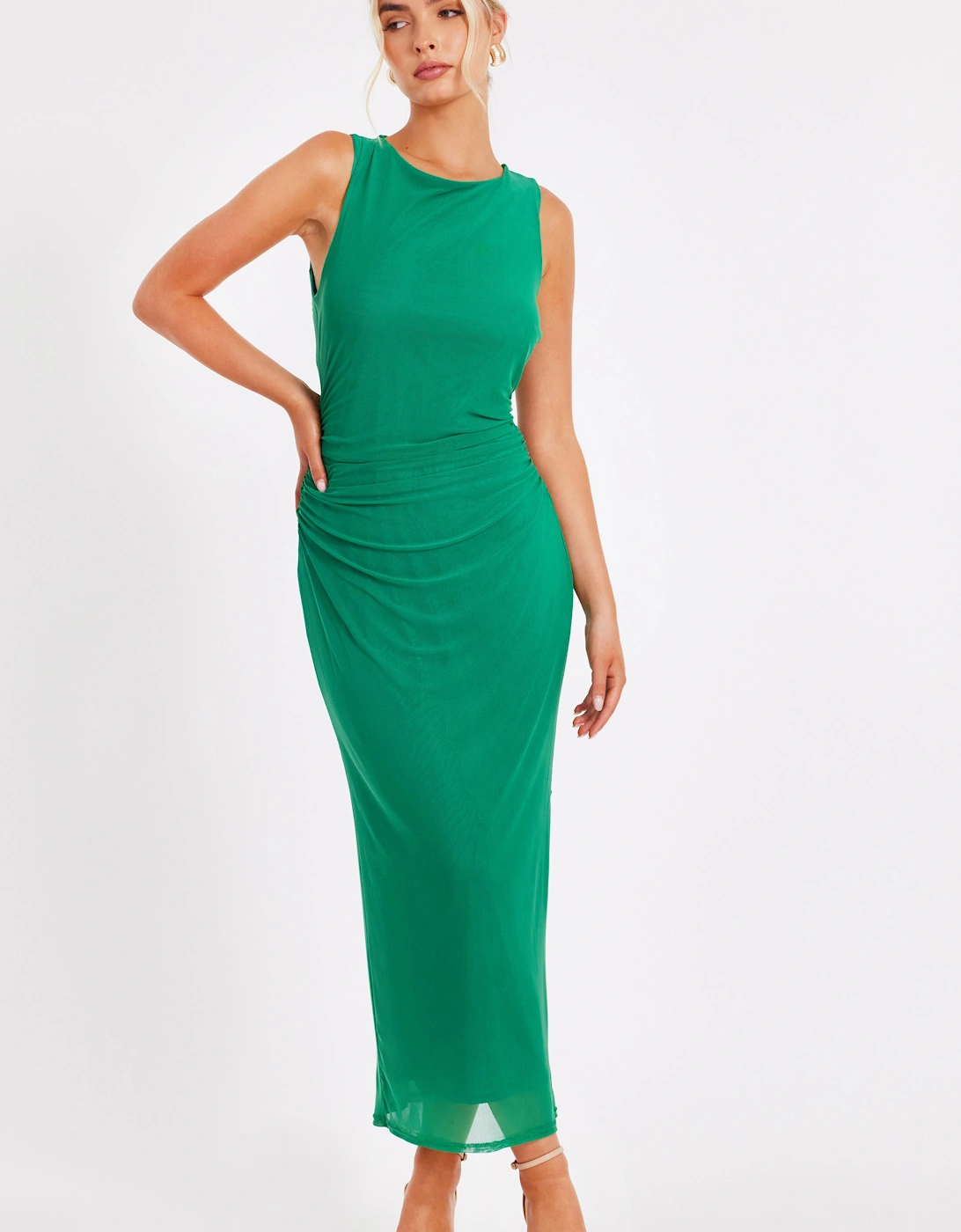 Green Mesh Midaxi Dress, 2 of 1