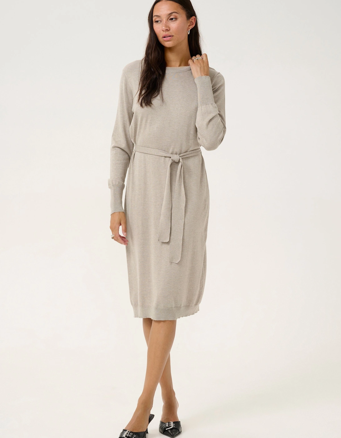 KAlizza Belted Knee Length Knit Dress, 2 of 1