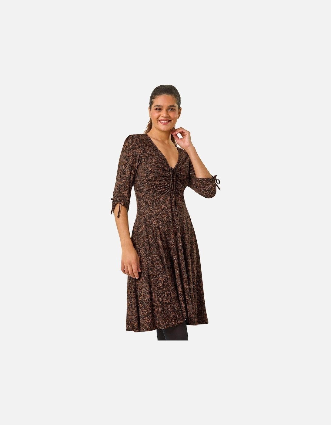 Ditsy Paisley Print Gathered Dress, 2 of 1
