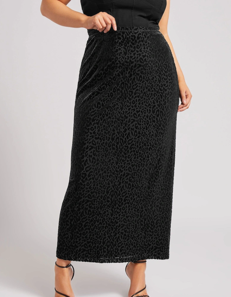 Leopard Burnout Maxi Skirt