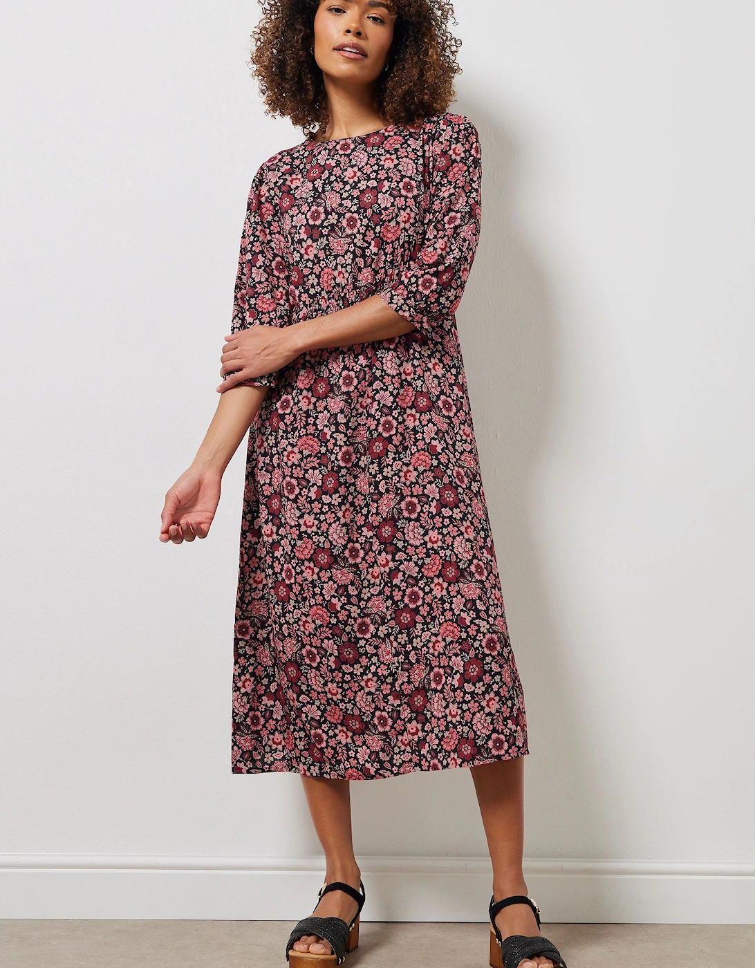 Floral Print Midi Dress, 2 of 1