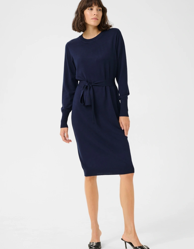 KAlizza Belted Knee Length Knit Dress