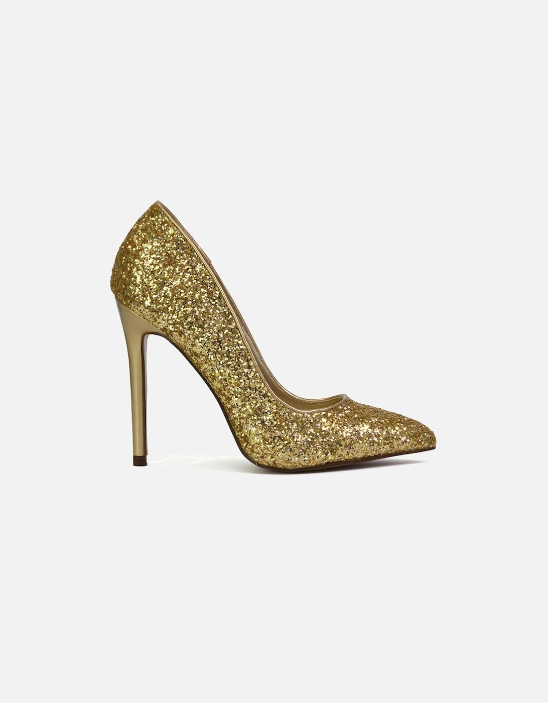 'Emerald' Pointed Toe Court Shoes Glitter Stiletto High Heels, 2 of 1