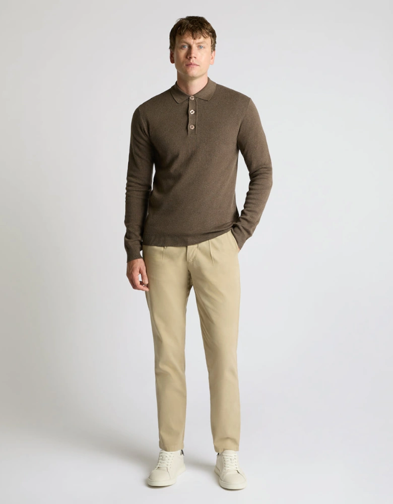 Knitted Polo 47 Camel