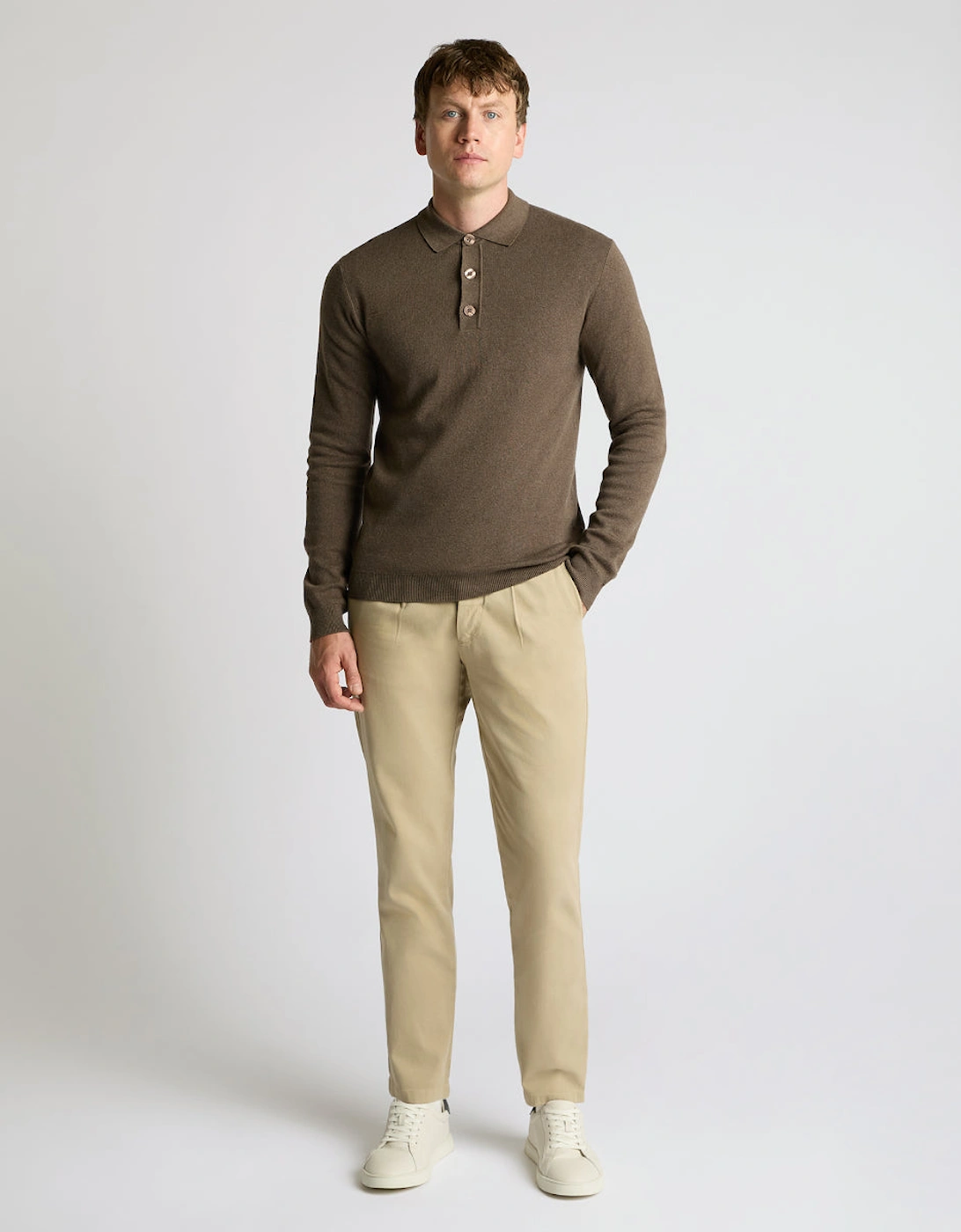 Knitted Polo 47 Camel