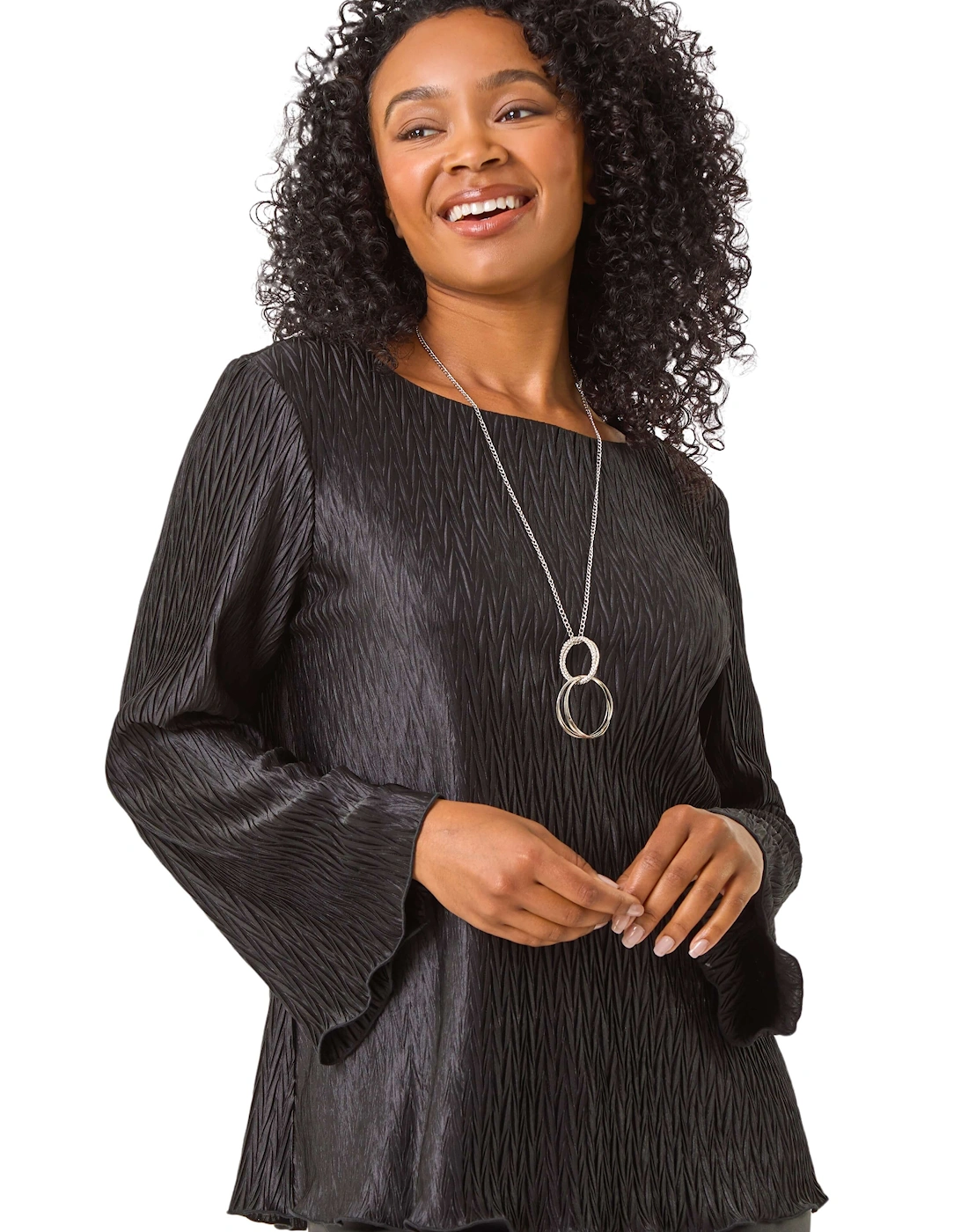 Petite Pleated Necklace Top, 2 of 1