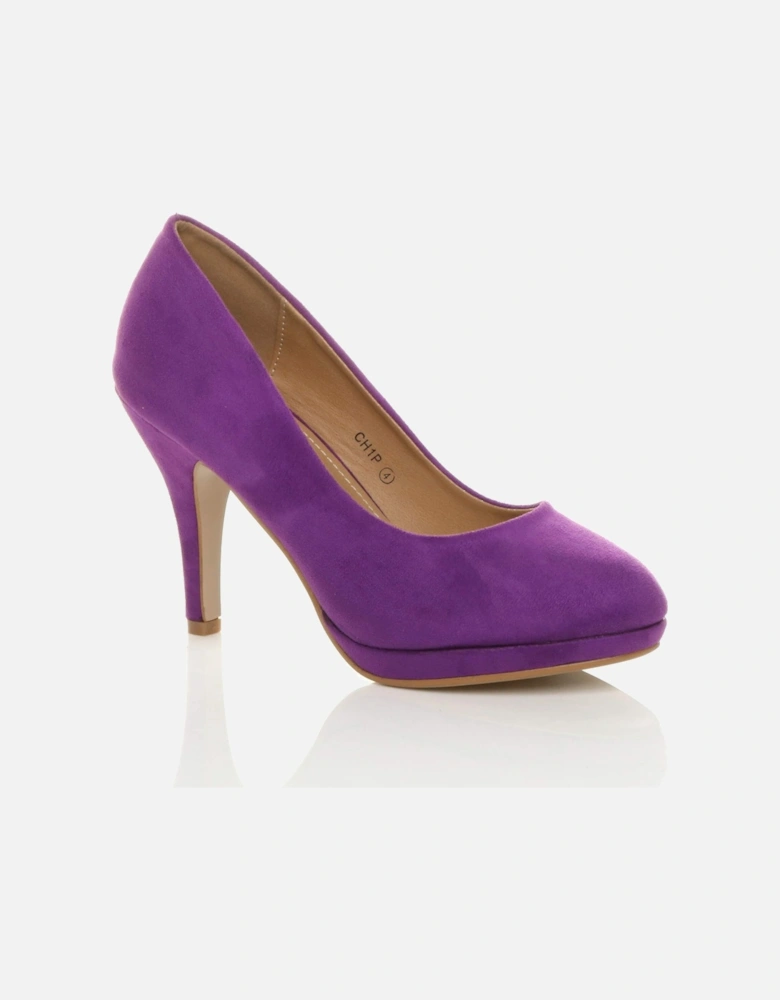 High  Heel  Faux Suede Court Shoes