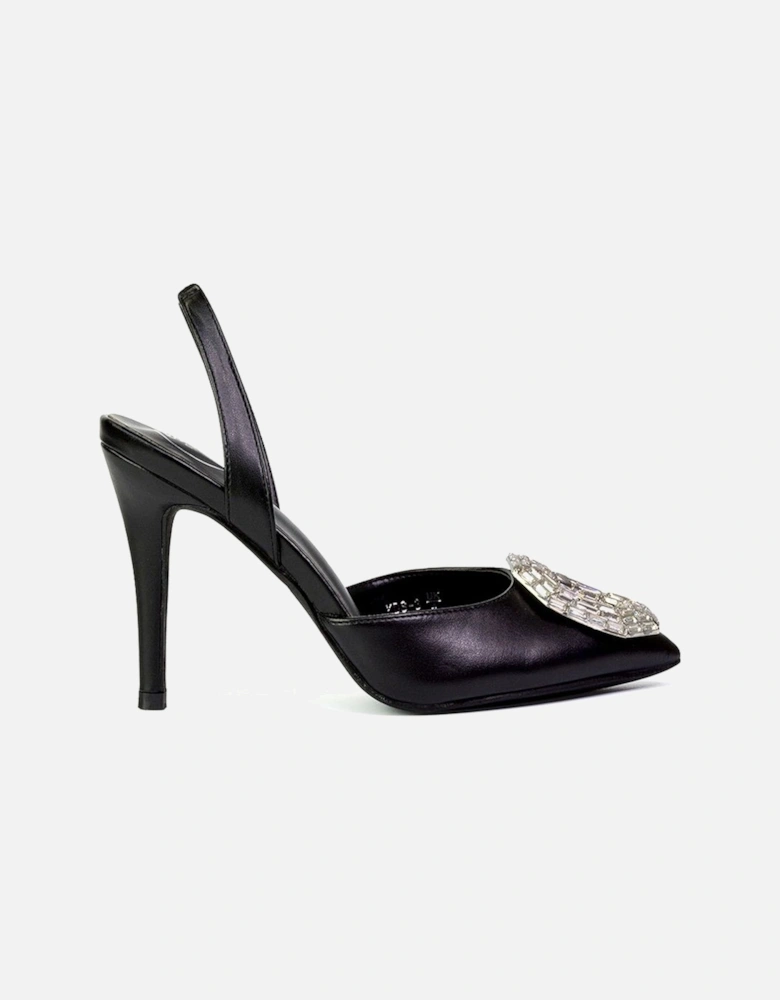 'Issy' Sling Back Strappy Pointed Toe Stiletto High Heel Court Shoes