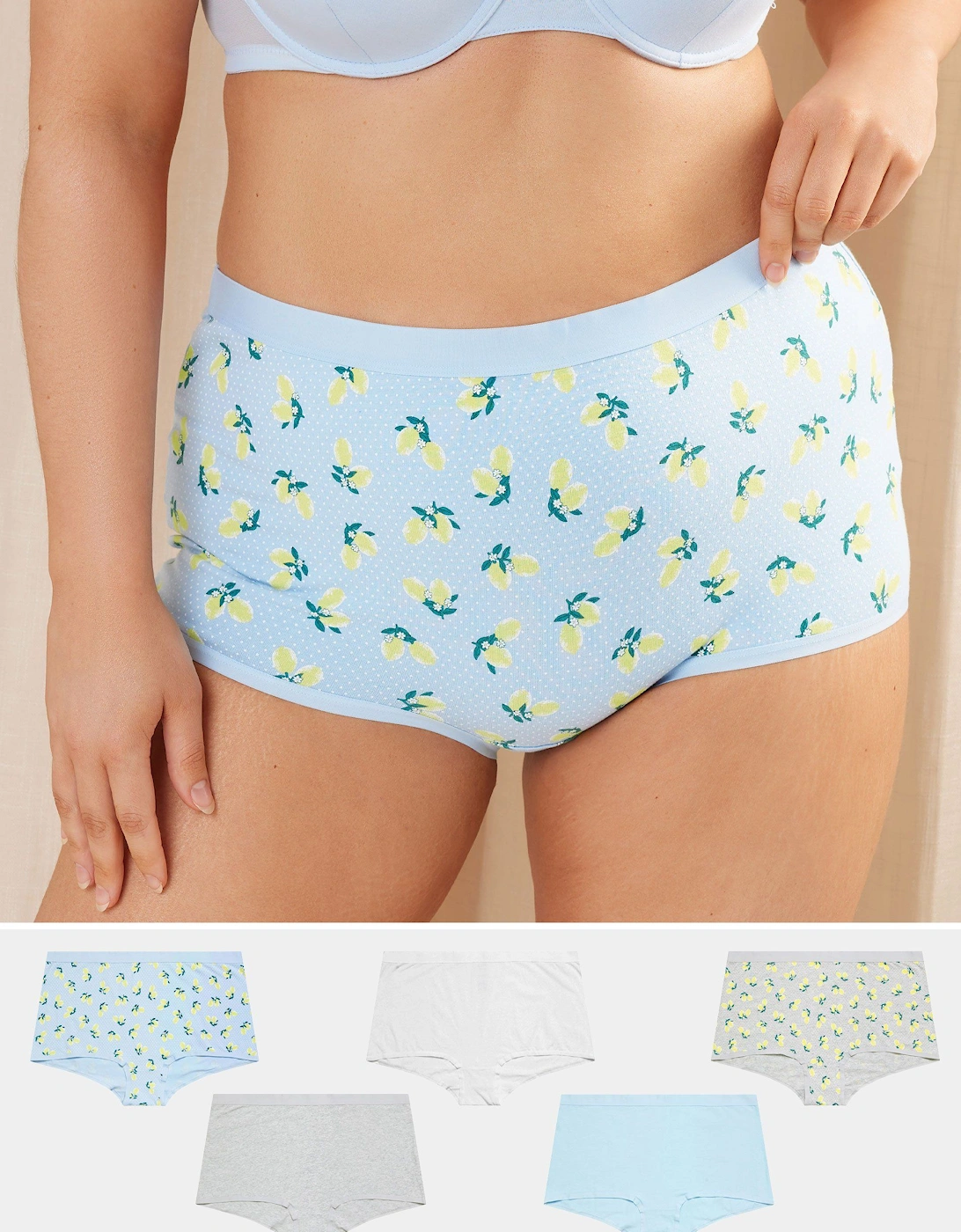 5 Pack Lemon Print Shorts, 2 of 1