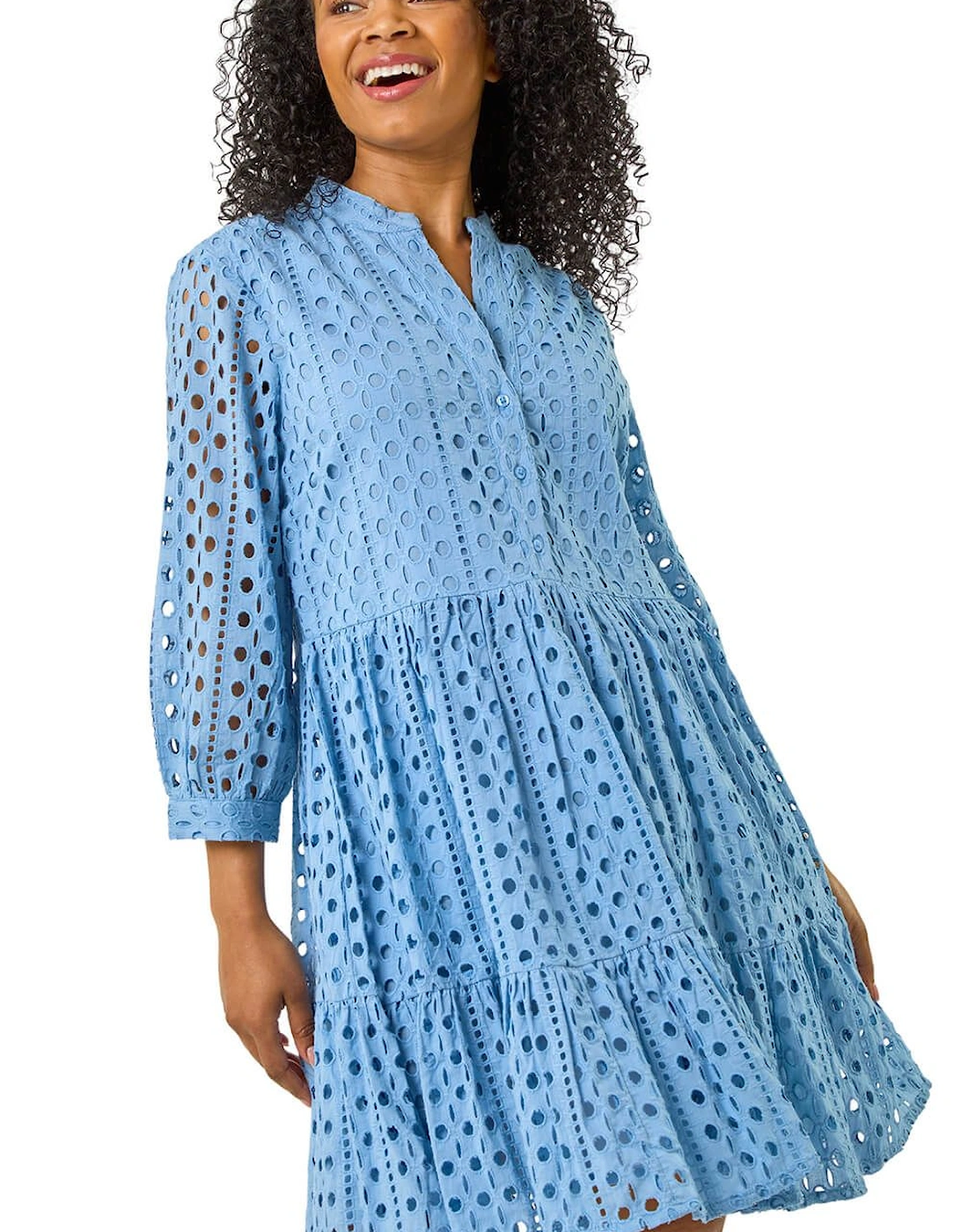 Petite Broderie Tiered Dress, 2 of 1